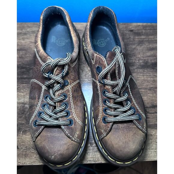Vintage Dr Martens Low Boot Lug Sole Platform Brown - Picture 1 of 2